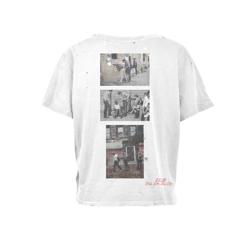 CREAM INDICTMENT TEE
