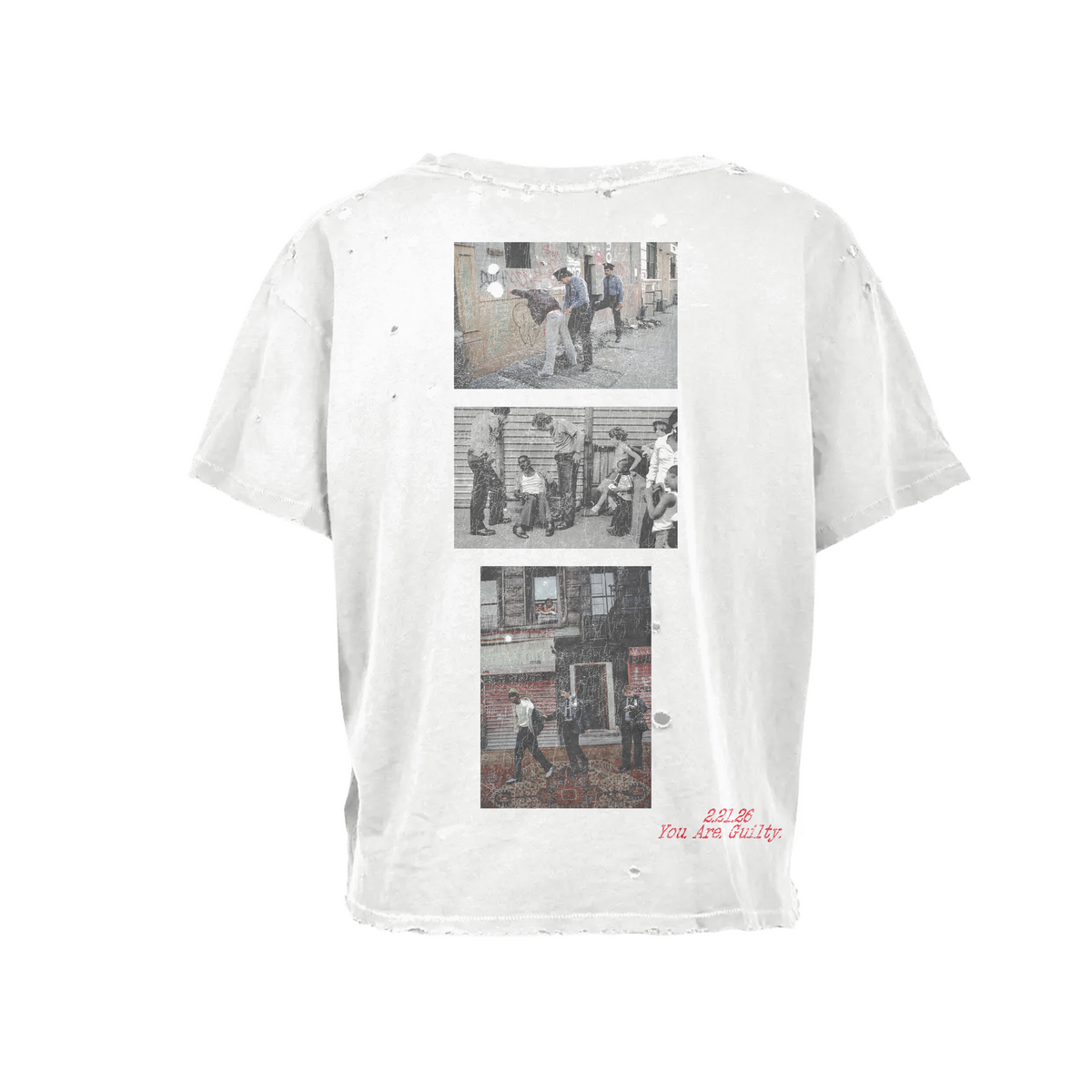 CREAM INDICTMENT TEE