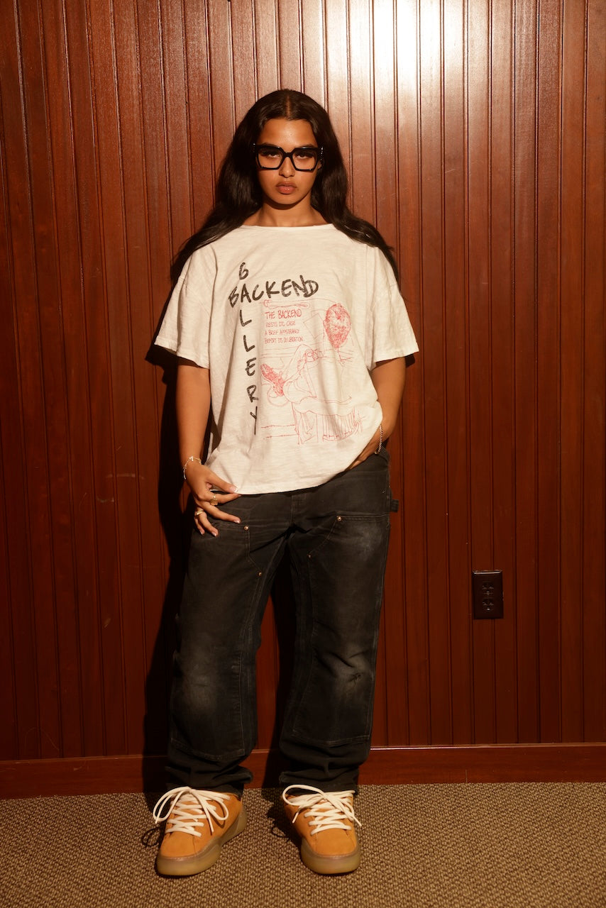 CREAM INDICTMENT TEE